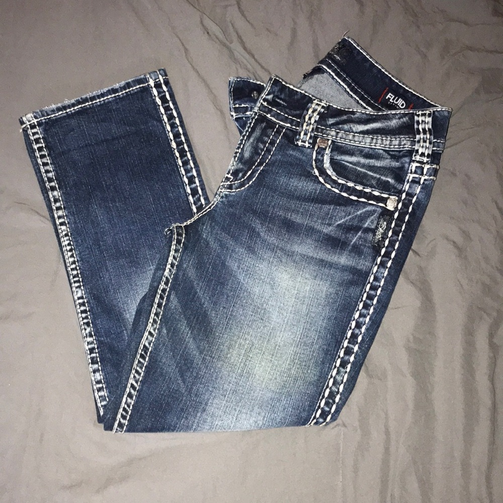 Silver jean capri’s